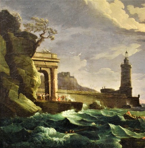 Naufrage dans le port - Atelier de Claude-Joseph Vernet (1714 - 1789) - Romano Ischia